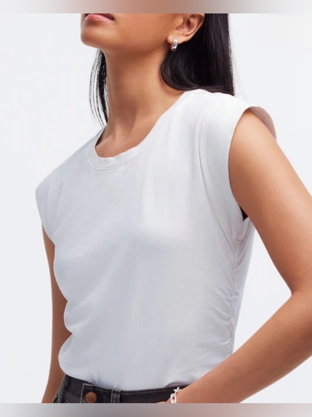 Madewell White Women’s Side Cinch Muscle Shirt Size XS ***New with Tags